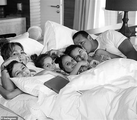 Alex Rodriguez Cuddles In Bed With Jennifer Lopez And Their Four