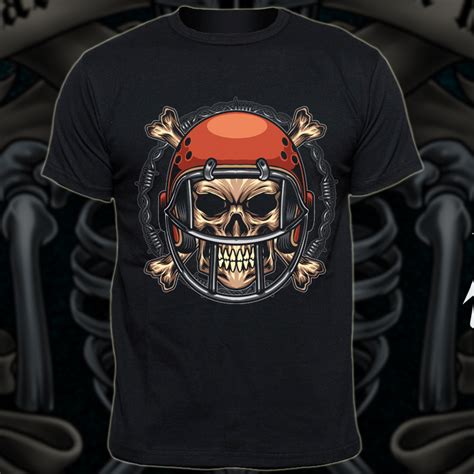 Football Skull T Shirt Design Tshirt Factory