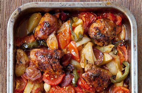 Hairy Bikers Spanish Style Chicken Bake Recipe Recipes Baked Chicken Chicken Stuffed Peppers