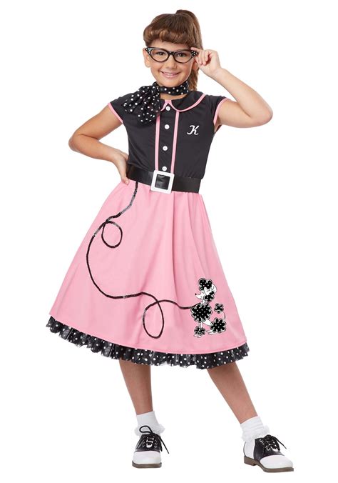 Specialty Girls Classic 50s 1950s Poodle Skirt Sweetie Tv Film Fancy Dress Costume Outfit