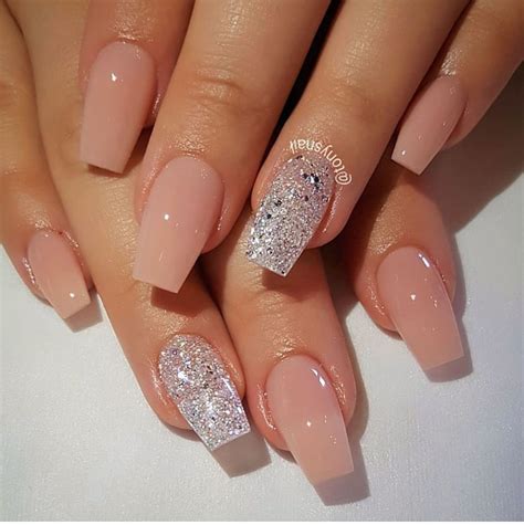 Nail Art Pink And Silver Glitter Unhas Elegantes Unhas