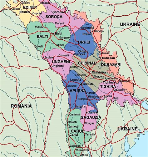 Mapa de Moldavia datos interesantes e información sobre el país