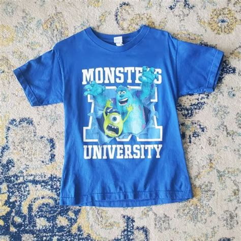 VINTAGE DISNEY PIXAR Monsters Inc T Shirt YM Blue Monsters University X