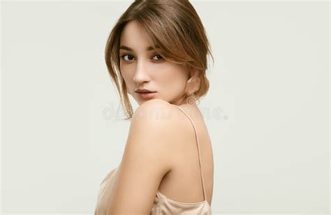 sensual portrait of glamor woman model isolated on white stock image image of happy cute