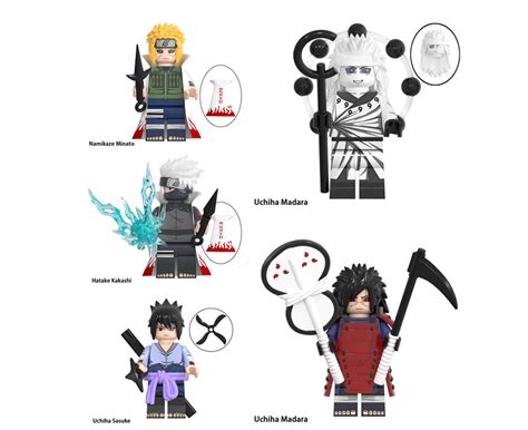 Anime Naruto Building Blocks Uzumaki Sasuke Kakashi Action Figures