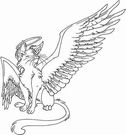 Warrior Coloring Pages Cat Wings Warriors Dragon