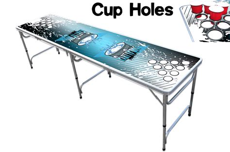 8 Foot Professional Beer Pong Table W Cup Holes Splash Edition