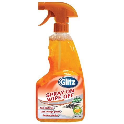 Now you got to wipe it off. Glitz Spray on Wipe off 750 ml | Glitz for effortless cleaning