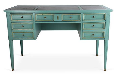 1950s Turquoise Desk On Turquoise Desk Desk