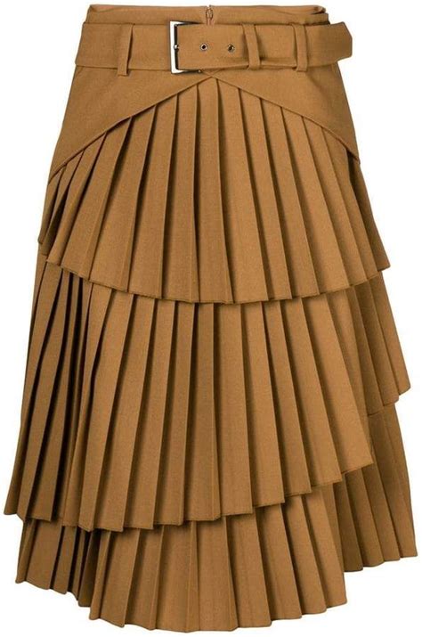 Alberta Ferretti Pleated Tiered Skirt Skirts Clothes A Line Skirts