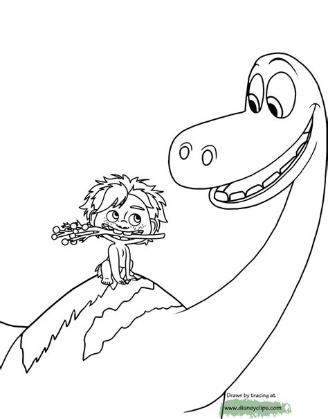 Arlo And Spot Coloring Page From The Good Dinosaur Dinosaur