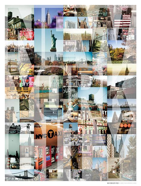 New York City Montage Type Photograph By Darren Martin