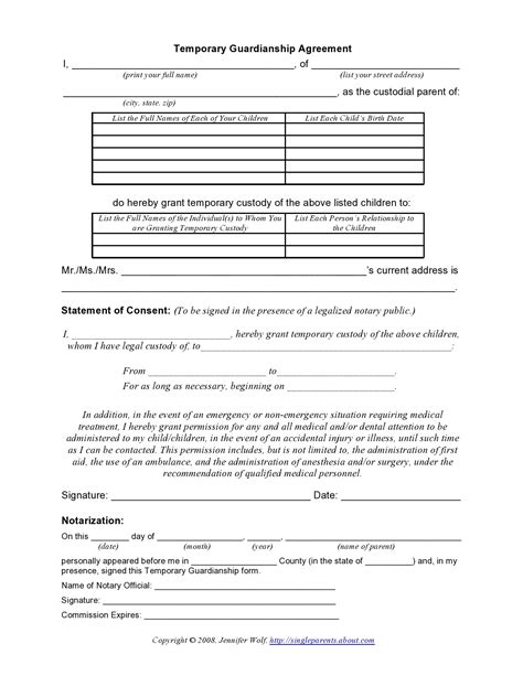 50 Free Guardianship Forms Temporary Permanent Templatelab