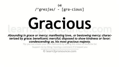 Pronunciation Of Gracious Definition Of Gracious Youtube