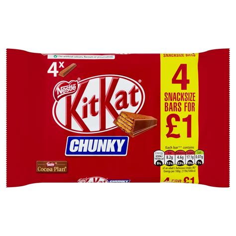 Kit Kat Chunky Milk Chocolate Bar 32g 4 Pack 1 Packk Of 24 British