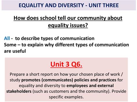 Ppt Equality And Diversity Unit Three Powerpoint Presentation Free
