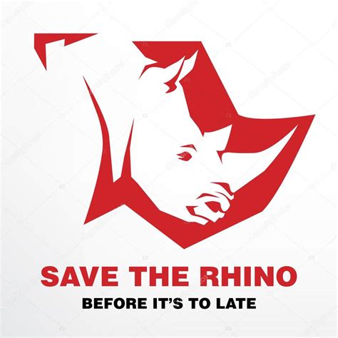 Save The Rhino Before Its To Late Concept — Stock Vector