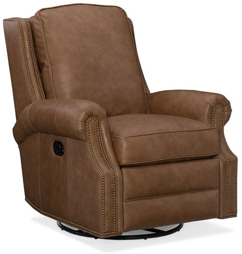 Rocker recliners rocker recliners are perfect for those looking to rock and recline, and with total body and lumbar support at all times. Aaron Leather Swivel Rocker Recliner By Bradington Young