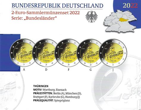 Monnaie 2 Euros Allemagne 2022 Coffret Be Les 5 Ateliers Château De