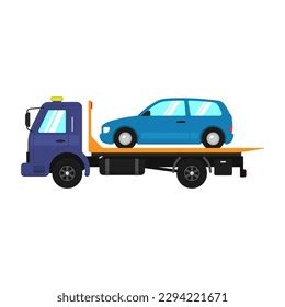 Tow Truck Icon Color Silhouette Side Stock Vector Royalty Free