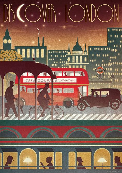 London Transport Travel Underground Bus Train Night Art Deco Etsy Uk
