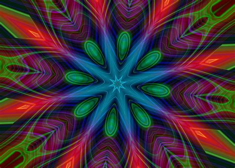 Psychedelic Flower Hd Wallpaper Background Image