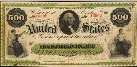 October 1st 1861 500 Bill Value Sell Old Currency