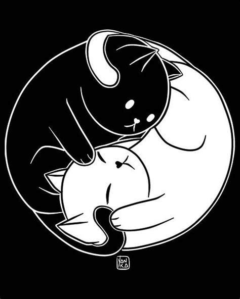 Ouroboros Yin Yang Cats By Yanka In 2020 Cute Drawings Cat