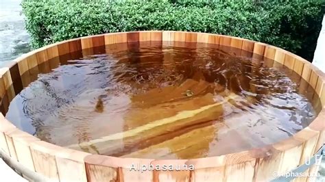 Pine Wooden Round Hot Bath Tub With External Firewood Stove Buy Pool