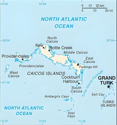 Les principales îles des Îles Turques et Caïques