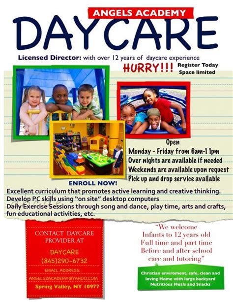 Daycare Flyers Templates Free Best Template Ideas