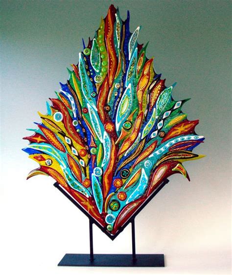 Pyrotechnical Celebration Fused Glass Sculpture By Jeff And Jaky Felix Joyful Imagination
