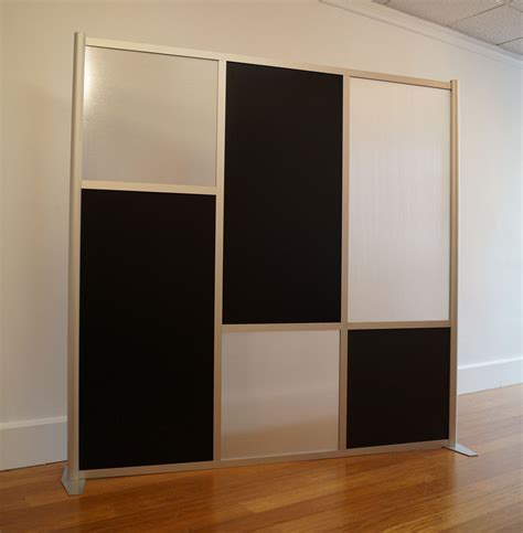 75 W X 75 H Office Partition Room Divider Black And Translucent Panels