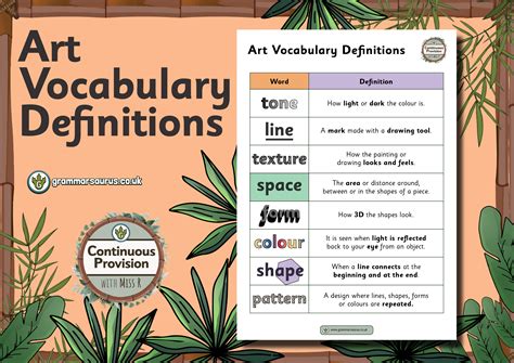 Continuous Provision Workshop Art Vocabulary Definitions