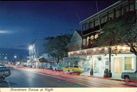 Downtown Nassau At Night The Bahamas Caribbean Islands