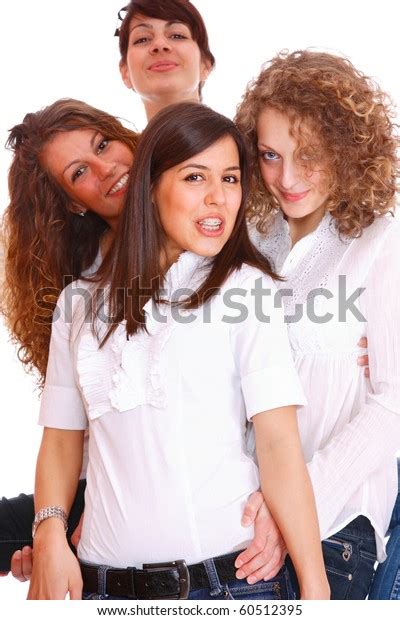 Group Happy Pretty Laughing Girls Over Stock Photo 60512395 Shutterstock