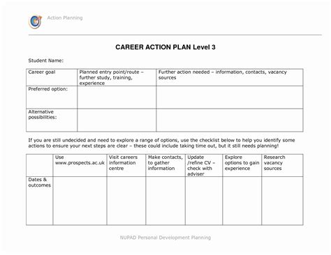 Career Development Plan Template Excel