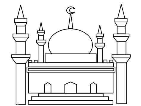 Gambar Masjid Untuk Mewarnai Anak Tk Mewarnai Gambar