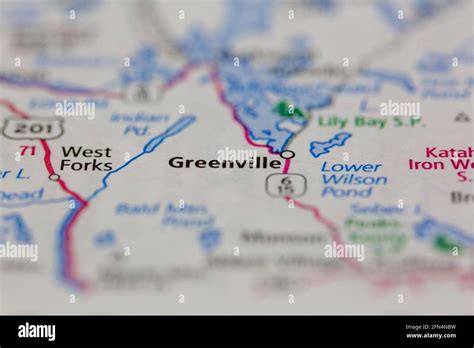 Greenville Maine Usa Shown On A Geography Map Or Road Map Stock Photo