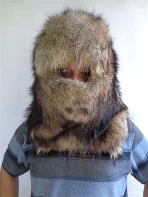 Brand New Coyote Fur Face Mask Balaclava Hat Hood For Men Man Etsy