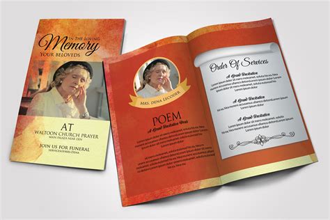 elegant funeral program bi fold template 125764 brochures design bundles