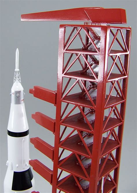 Nasa Apollo Saturn V Rocket On Tower Launch Pad Scale