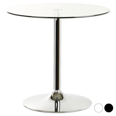 Hartleys 80cm Round Glass Top Dining Table Clear 71cm By Hartleys Direct