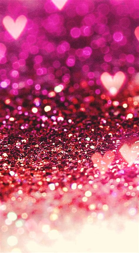 Glitter Pink Heart Wallpaper