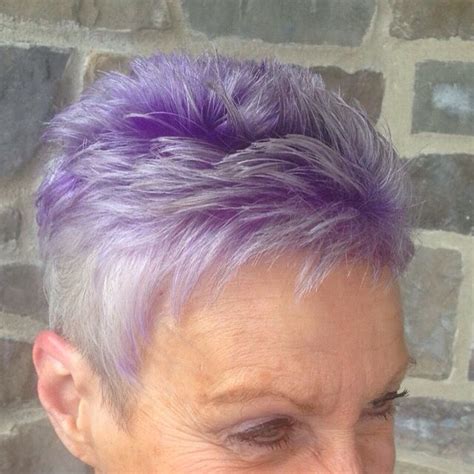 Purple Roots Purple Grey Hair Grey Hair With Purple Highlights