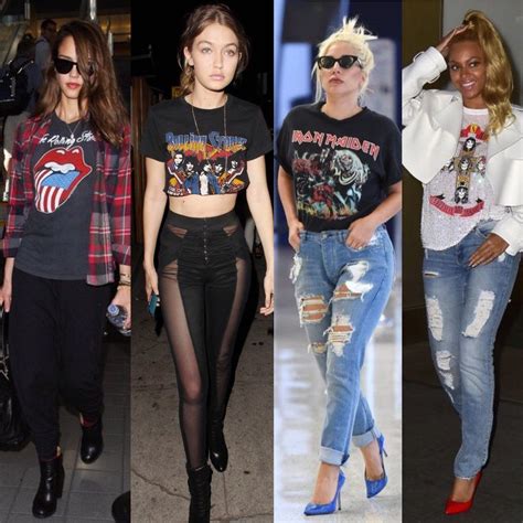 Band Tees, The Hot New Celebrity Trend! | Band tshirt outfits, Celebrity tshirt, Tshirt outfits