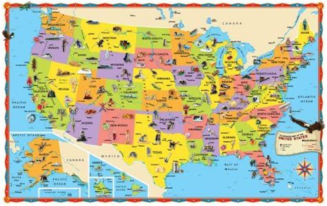 Rand Mcnally Kids Illustrated Wall Map Of The Us By Rand Mcnally And