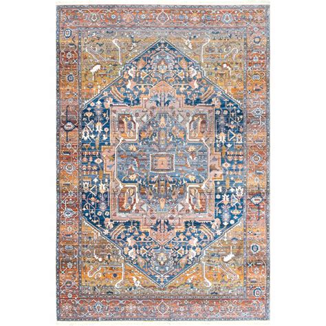 The rug is found in barrel around the rust island and provides comfort while near it. Joss & Main Artemas Oriental Rust/Brick/Navy Area Rug ...