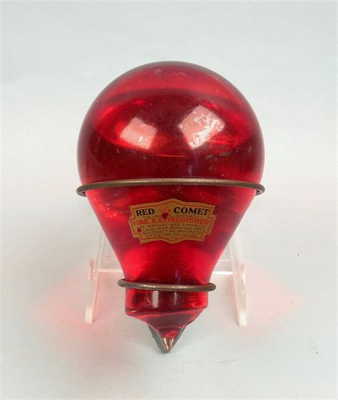 Antique Red Comet Fire Extinguisher Glass Ball And Original Etsy