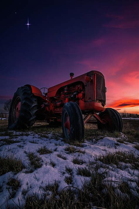 Red Case Tractor Sunset Photograph By Christopher Thomas Pixels
